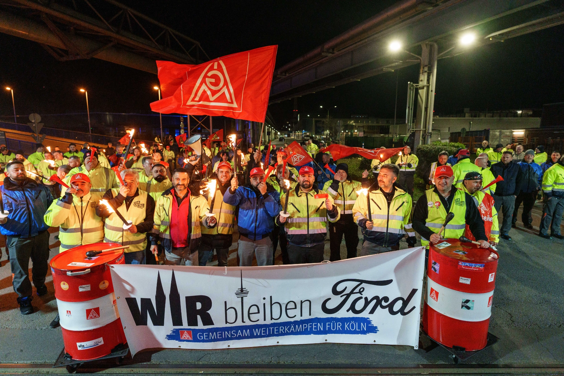 Ford-Nachtschicht-Warnstreik Banner