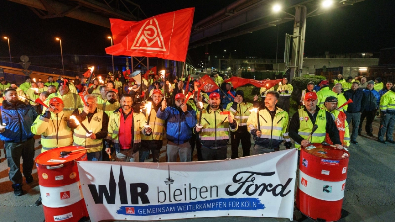 Ford-Nachtschicht-Warnstreik Banner