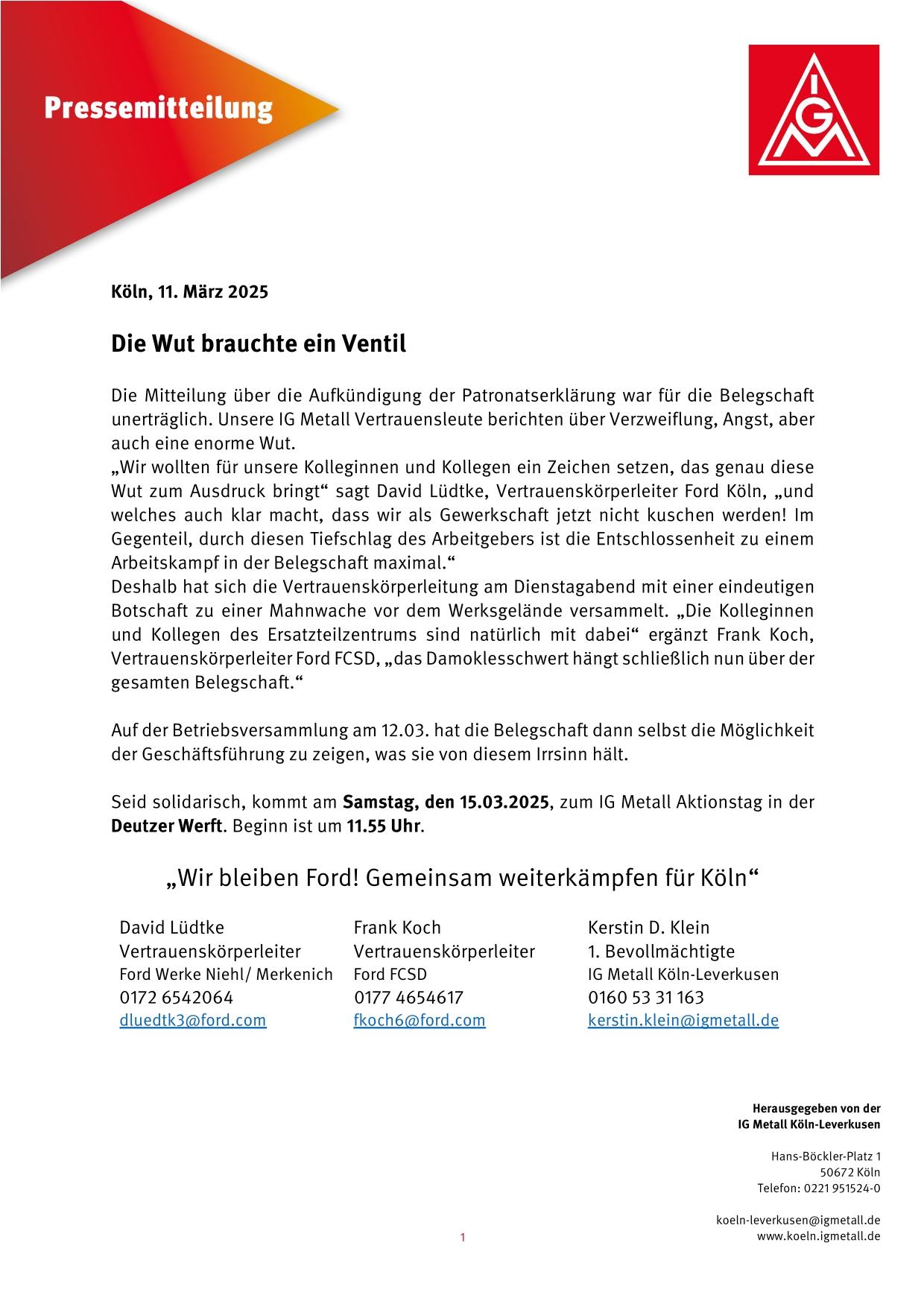 Wut brauchte ein Ventil